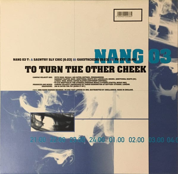 Campag Velocet – Sauntry Sly Chic (12", Rabid Badger, 1998) Back Cover