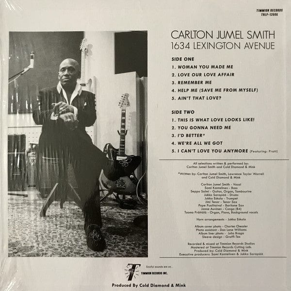 Carlton Jumel Smith – 1634 Lexington Ave. (LP, Timmion Records, 2019) Back Cover