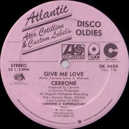Cerrone – Supernature / Give Me Love (12", Atlantic, 1979) Back Cover
