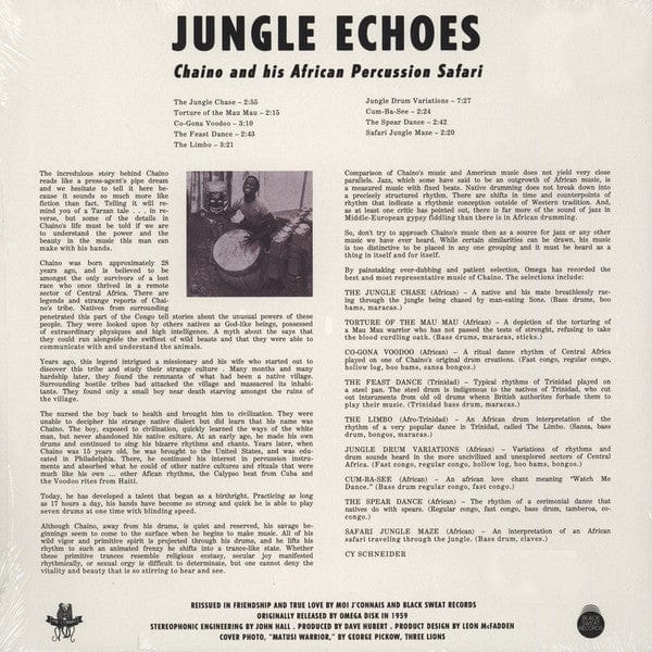 Chaino & His African Percussion Safari - Jungle Echoes (LP) Black Sweat Records, Moi J'Connais Records Vinyl 769791959217