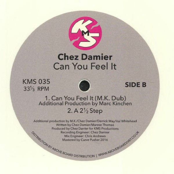 Chez Damier – Can You Feel It (12", White, KMS, 2020) Back Cover
