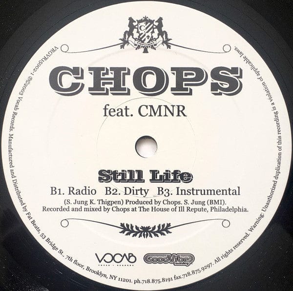Chops Bahamadia CMNR – B-Girl Session b/w Still Life (12", Good Vibe Recordings, 2003) Image 3