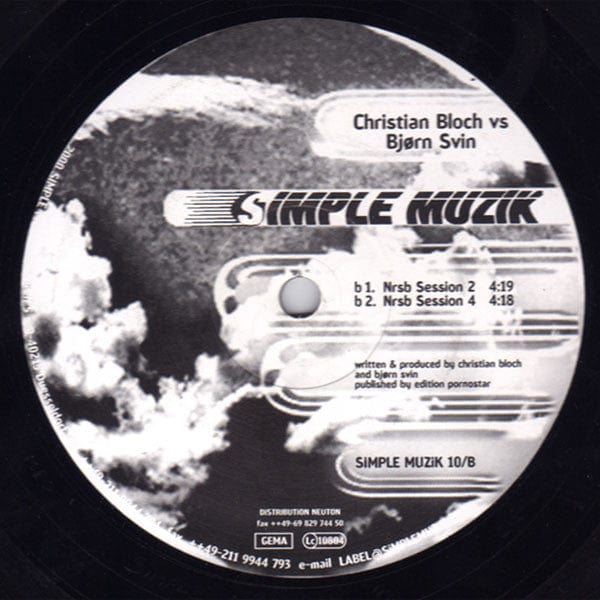 Christian Bloch Bjørn Svin – NRSB Session (12", Simple Muzik, 2000) Back Cover