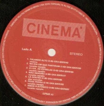Cinema – Cinema (LP, Not On Label, 1985) Image 3
