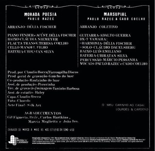 Cláudio Bocca – Morada Poesia (7", Farroupilha Discos Ltda., 2021) Back Cover