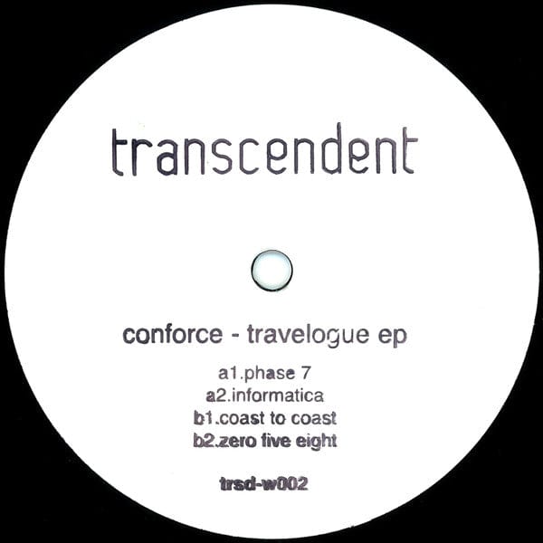 Conforce – Travelogue EP (12", Transcendent, 2015) Front Cover