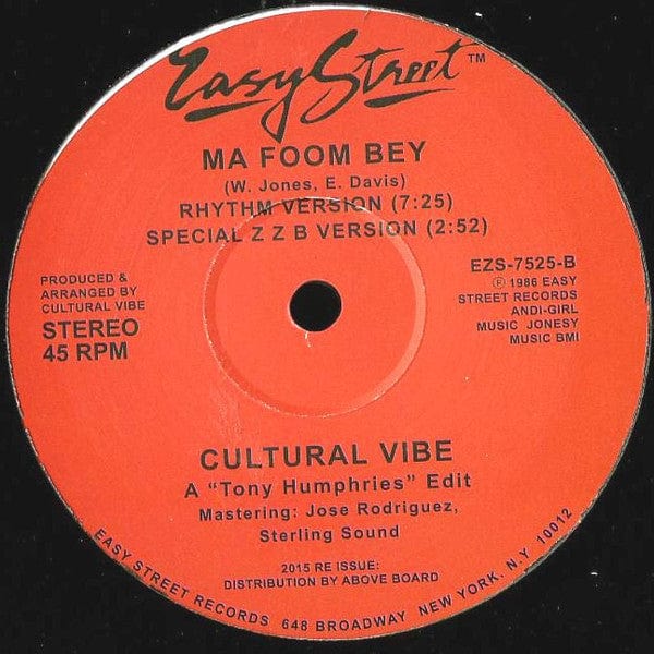 Cultural Vibe - Ma Foom Bey (12", RE, RM) on Easy Street Records at Further Records
