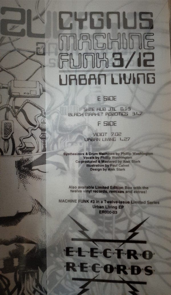 Cygnus (5) - Machine Funk 3/12 - Urban Living EP (12", Ltd, Pic) Electro Records (2)