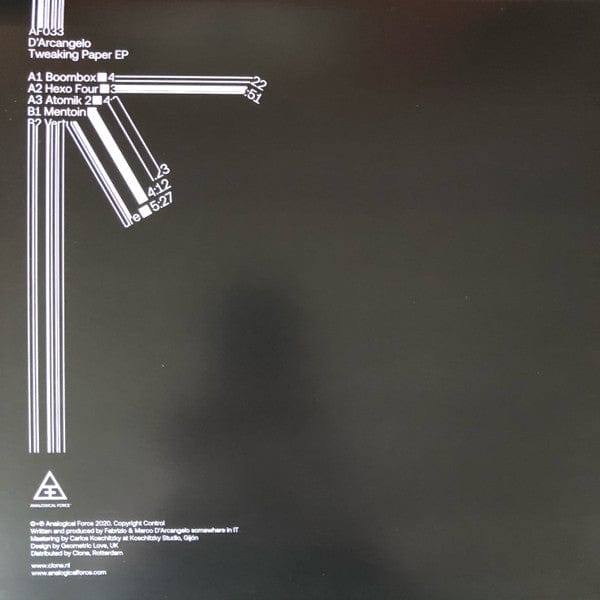 D'Arcangelo - Tweaking Paper EP (12") Analogical Force Vinyl
