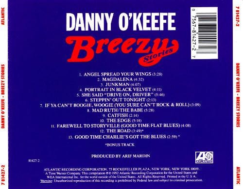 Danny O'Keefe – Breezy Stories (CD, Atlantic) Back Cover
