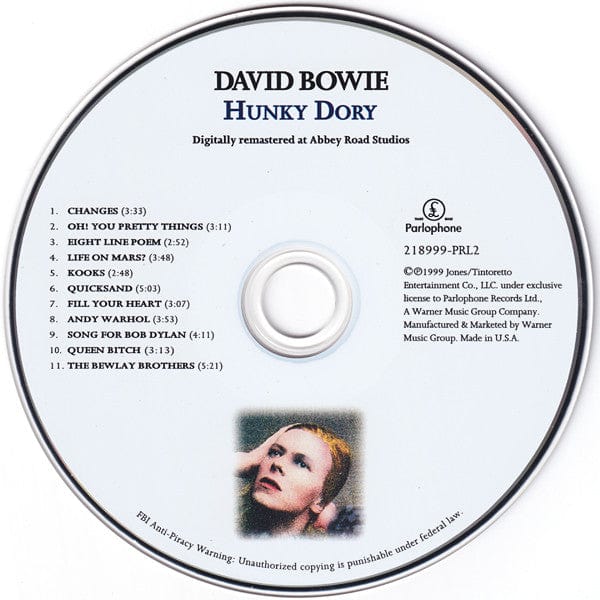 David Bowie – Hunky Dory (CD, Parlophone, 2014) Image 5