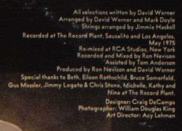 David Werner – Imagination Quota (LP, Indianapolis Pressing, RCA Victor, 1975) Image 6