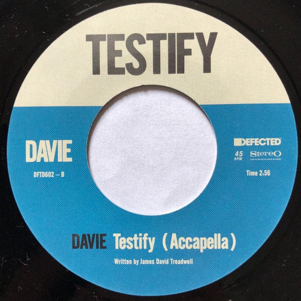 Davie – Testify (7", Defected, 2020) Image 4