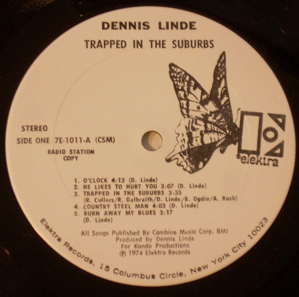 Dennis Linde – Trapped In The Suburbs (LP, Santa Maria Pressing, Elektra, 1974) Back Cover