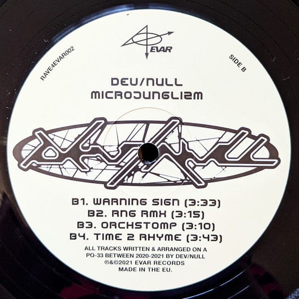 Dev/Null – Microjunglizm (LP, RAVE4EVAR, 2021) Back Cover