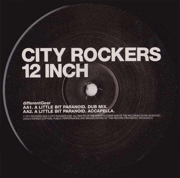 Different Gear – A Little Bit Paranoid (12", City Rockers, 2002) Image 4