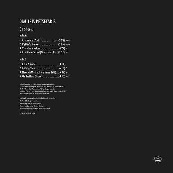 Dimitris Petsetakis – On Shores (LP, Into The Light Records, 2019) Back Cover
