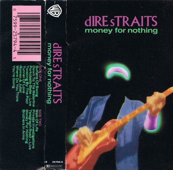 Dire Straits – Money For Nothing (Cassette, Warner Bros. Records, 1988) Front Cover