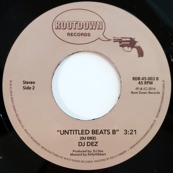 DJ Dez – Untitled Beats (7", Root Down Records, 2017) Back Cover