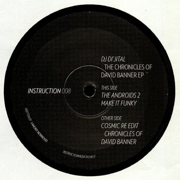 DJ Di'jital - The Chronicles Of David Banner EP (12") Instruction Vinyl