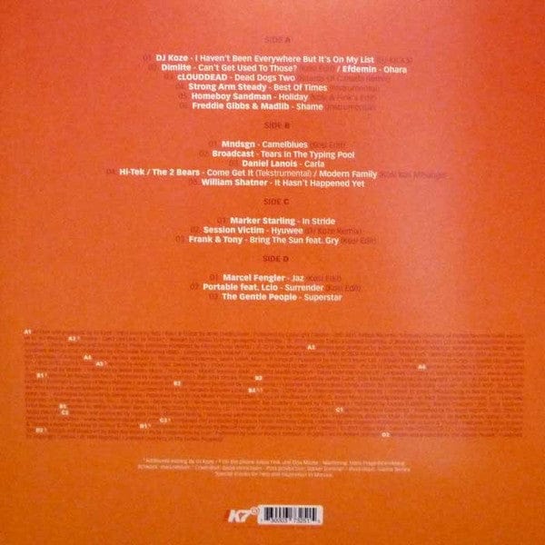 DJ Koze – DJ-Kicks (2xLP+CD, White, !K7 Records, 2015) Back Cover