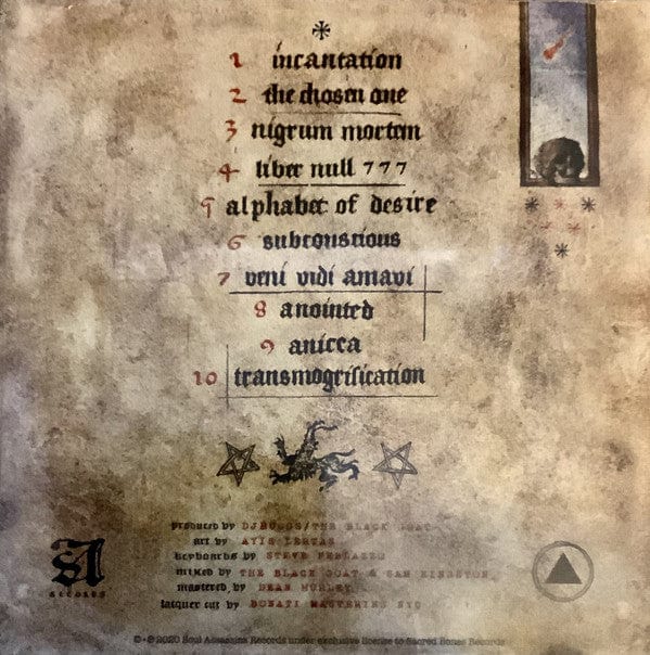 DJ Muggs the Black Goat – Dies Occidendum (LP, Sacred Bones Records, 2021) Back Cover