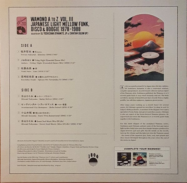DJ Yoshizawa Dynamite.jp Chintam – Wamono A To Z Vol. III (Japanese Light Mellow Funk, Disco & Boogie 1978-1988) (LP, 180g, 2021) Back Cover