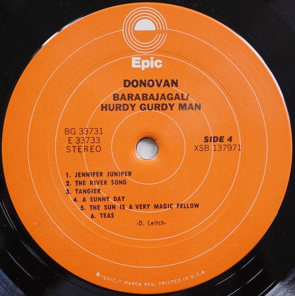 Donovan – Barabajagal / Hurdy Gurdy Man (2xLP, Gatefold, Epic, 1975) Image 6