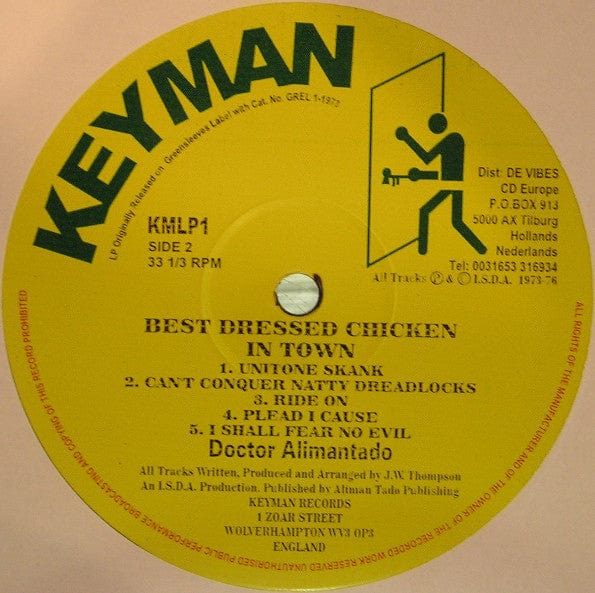 Dr. Alimantado - Best Dressed Chicken In Town (LP) Keyman Records Vinyl 5051999200013