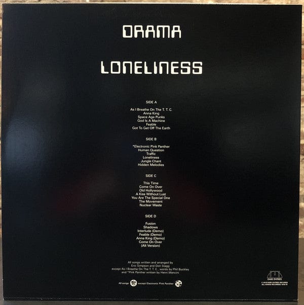 Drama – Loneliness (2xLP, Dark Entries, 2018) Image 4
