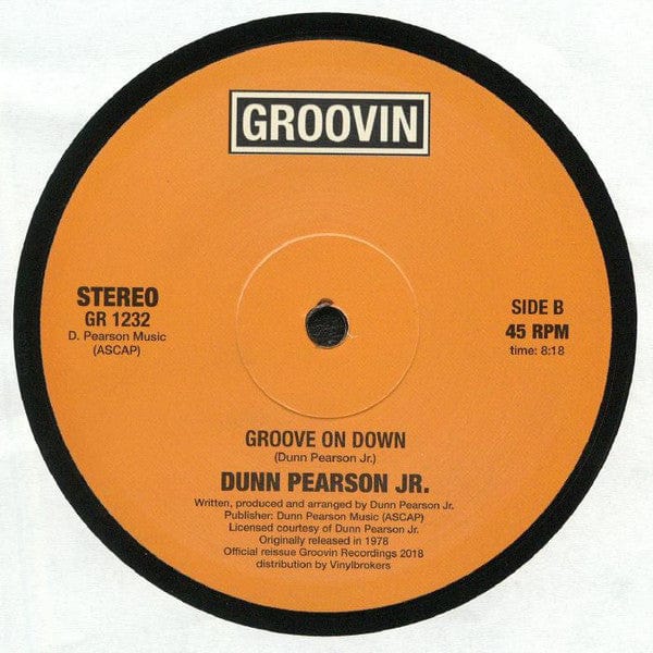Dunn Pearson Jr. – Groove On Down (12", Groovin Recordings, 2018) Back Cover