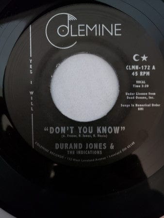 Durand Jones & The Indications – Don't You Know (7", Colemine Records, 2019) Back Cover