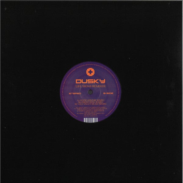 Dusky – Life Signs Remixes (12", Running Back, 2022) Back Cover