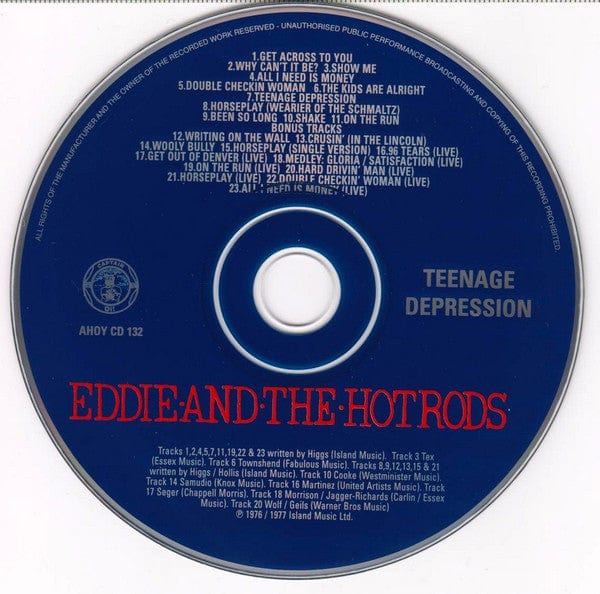 Eddie And The Hot Rods - Teenage Depression (CD) Captain Oi! CD 5032556113229