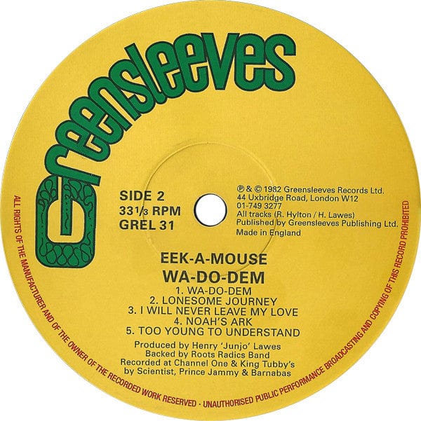 Eek-A-Mouse - Wa-Do-Dem (LP, Album, RE) on Greensleeves Records at Further Records
