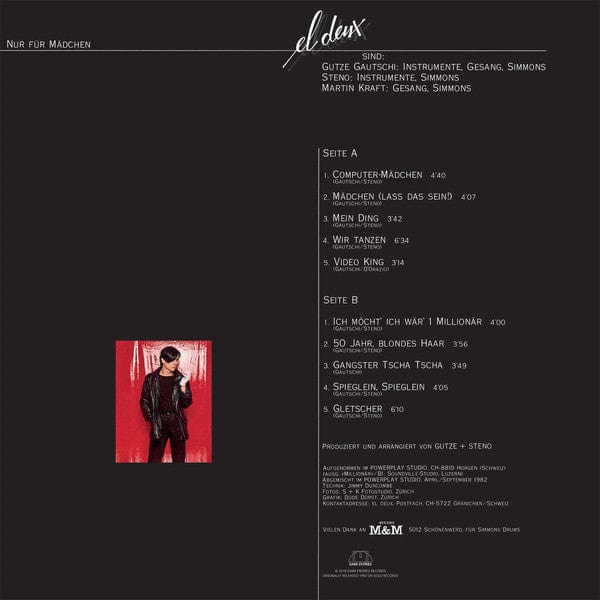 El Deux + Martin Kraft - Nur Für Mädchen (LP, Album, RE, RM) Dark Entries