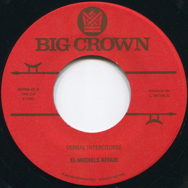 El Michels Affair – Tearz / Verbal Intercourse (7", Big Crown Records, 2017) Back Cover