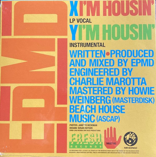 EPMD – I'm Housin' (7", Mr Bongo, 2021) Back Cover
