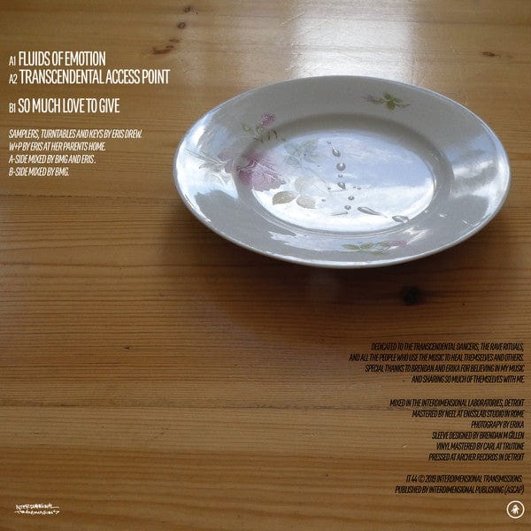 Eris Drew – Fluids Of Emotion (12", Interdimensional Transmissions, 2020) Back Cover