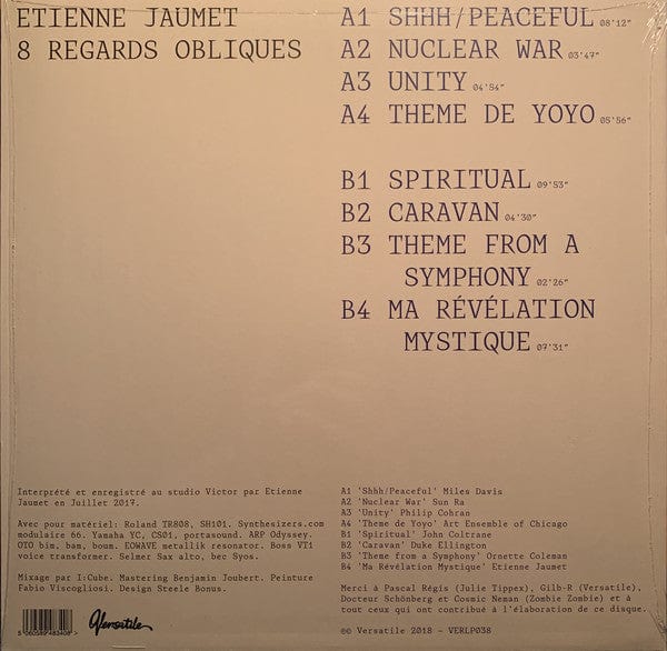 Etienne Jaumet – 8 Regards Obliques (LP, Versatile Records, 2018) Image 4