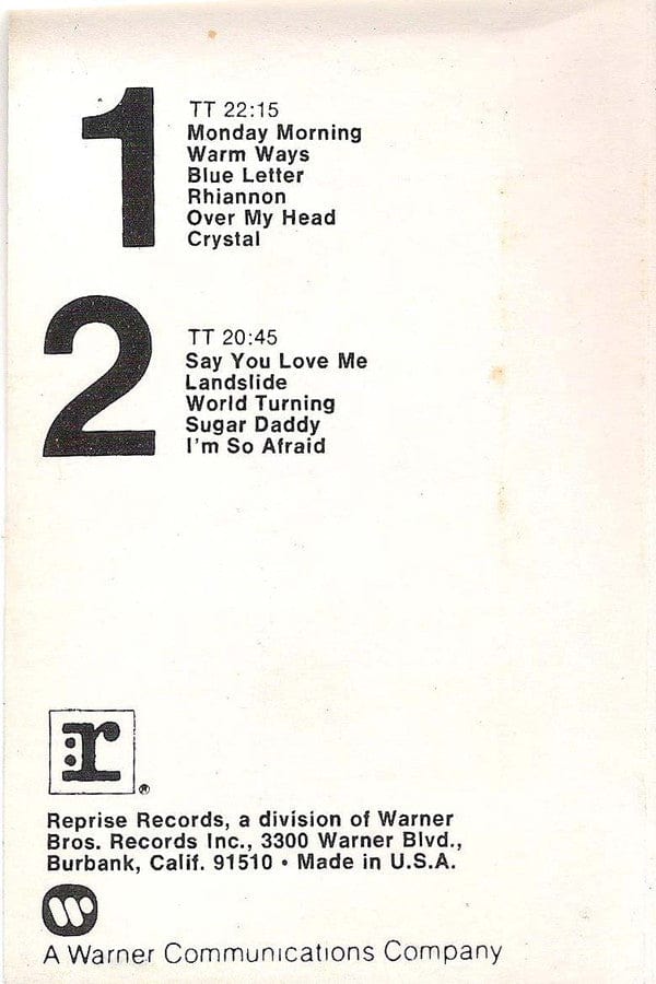 Fleetwood Mac – Fleetwood Mac (Cassette, Reprise Records, 1975) Image 5