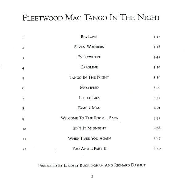 Fleetwood Mac – Tango In The Night (CD, Warner Bros. Records) Image 5