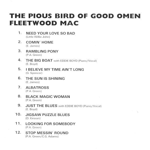 Fleetwood Mac – The Pious Bird Of Good Omen (CD, Columbia, 1995) Image 5