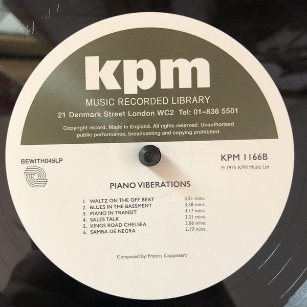 Francis Coppieters – Piano Viberations (LP, 180g, Be With Records, 2018) Image 4