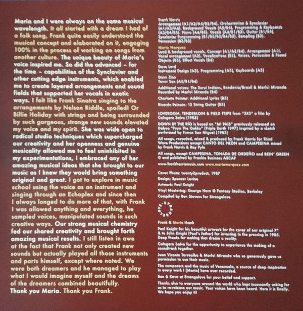 Frank Harris Maria Marquez – Echoes (LP, Strangelove Music, 2019) Image 6