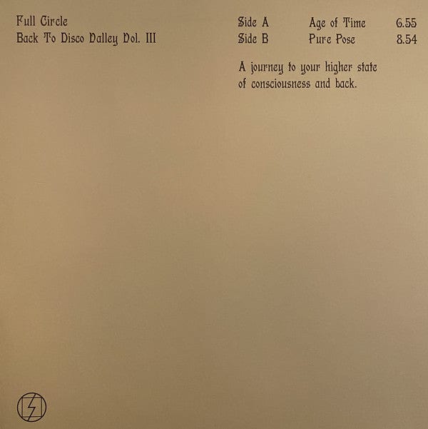 Full Circle – Back To Disco Valley Vol. III (12", Crowdspacer, 2019) Back Cover