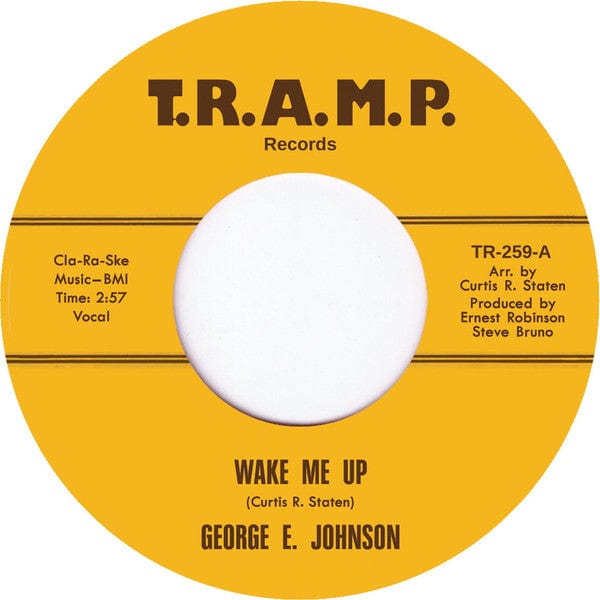 George E. Johnson – Wake Me Up / The Penn Walk (7", Tramp Records, 2018) Front Cover