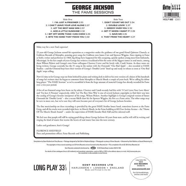 George Jackson (3) - The Fame Sessions (LP) Kent Soul Vinyl