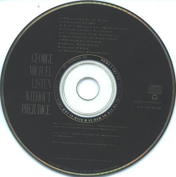 George Michael – Listen Without Prejudice Vol. 1 (CD, Columbia, 1990) Back Cover