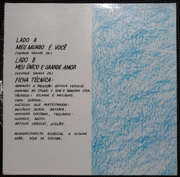 George Sauma Jr. – George Sauma Jr (7", Not On Label, 1985) Back Cover